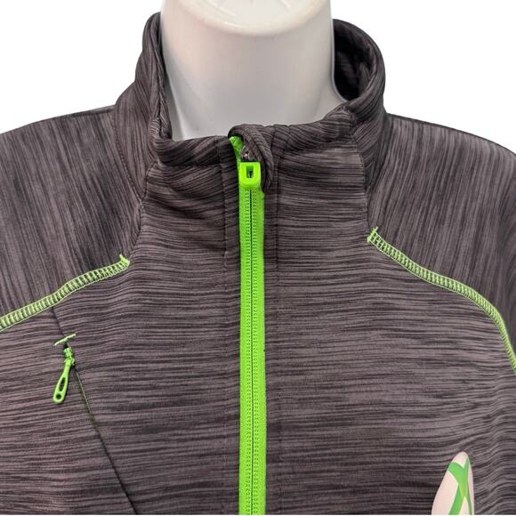 North End Sport Ladies Xbox Gray Green Track Athletic Full Zip Jacket Size XL - Picture 9 of 10